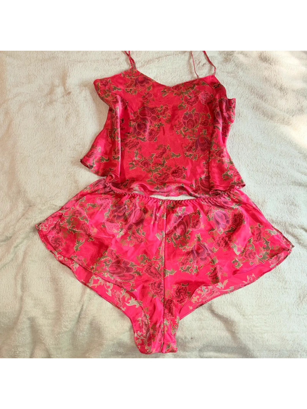 Red Floral PJ Clean Girl Chic Comfy Set